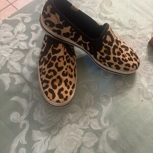 Women’s Leopard Slip-On Sneakers - Black & Tan